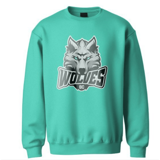 Turquoise sweatshirt for children „Wolves”