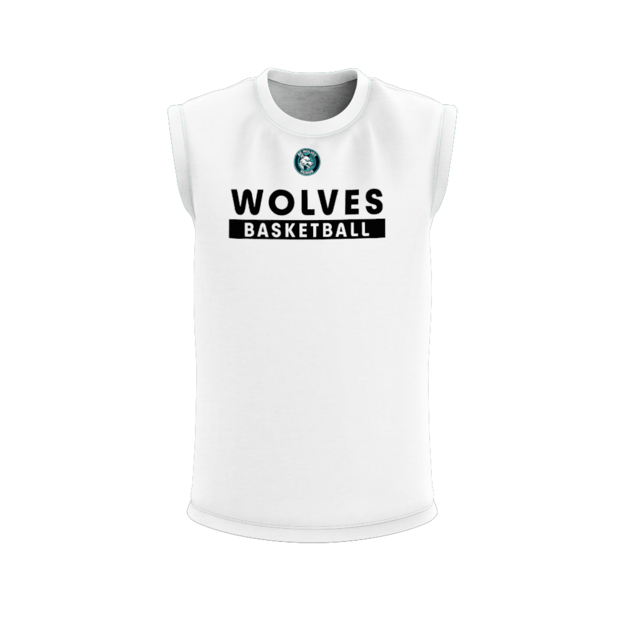 Balti marškinėliai be rankovių „Wolves Basketball”